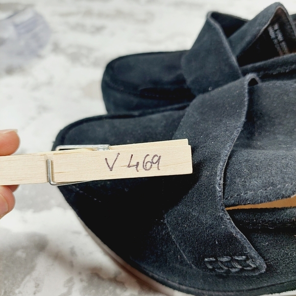 New Splendid Vina Black Suede Block Heel Platform Loafers V469 - Picture 12 of 12